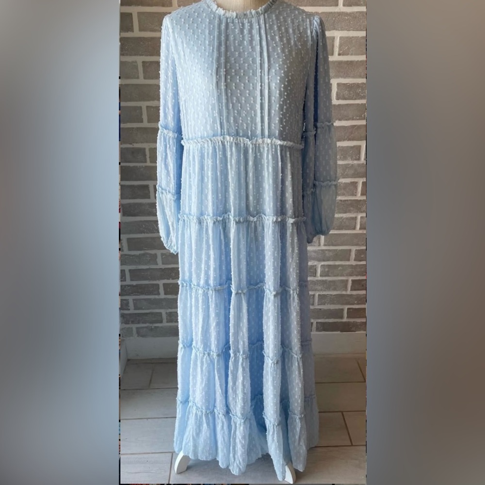 TRADE/ISO LG Dainty Jewells Light Blue Maxi Bella Dress